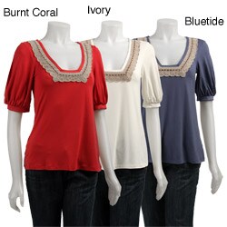 FINAL SALE BCBGeneration Women's Lace Trim Top