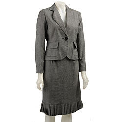 Larry Levine Women's Pleated Bottom Skirt Suit