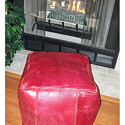 Genuine Leather Square Ottoman (Morocco)