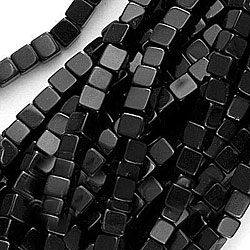 Beadaholique Black Jasper Gemstone 4 to 5-mm Cube Beads (2) 16-inch Strands