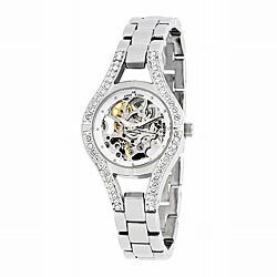 Anne Klein Women's Silvertone Automatic Crystal Watch