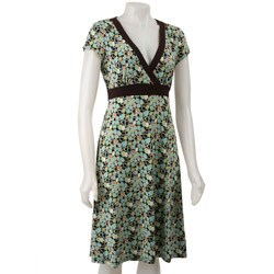Karin Stevens Women's Printed V-neck Jersey Dress