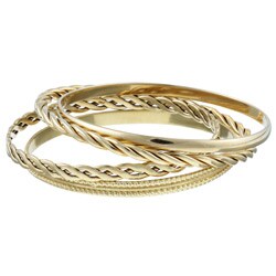 14k Yellow Gold Mixed Estate Bangles (Set of 4)