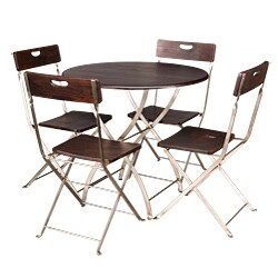Rosewood and Iron Bistro Table Set (India)