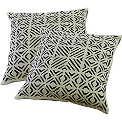 Set of 2 Fair Trade Cotton Cut-work Applique Pillows (India)