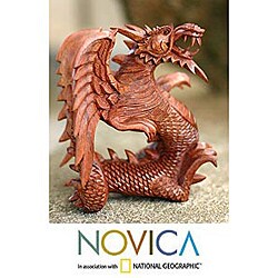 Wood 'Baby Dragon' Statuette (Indonesia)