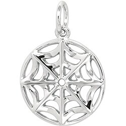Sterling Silver Spider Web Charm