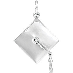 Sterling Silver Graduation Cap Charm