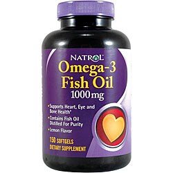 Natrol Omega-3 1000mg Softgels (Pack of 3 150-count Bottles)