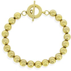 18k Goldplated Sterling Silver 8 mm Bead Toggle Bracelet
