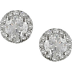 14k White Gold 1/2ct TDW Diamond Earrings (H-I, I1-I2)