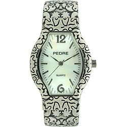 Pedre Women's Antique Silvertone Bangle Watch