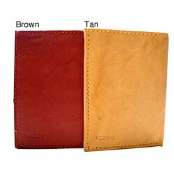 Kozmic Men's Leather Tri-fold Wallet With Two Center Zip Pockets