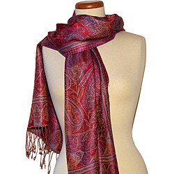Silk Coral/ Turquoise Scarf (India)