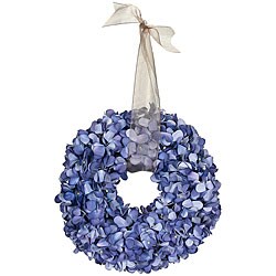 Small Blue Hydrangea Wreath and Ribbon