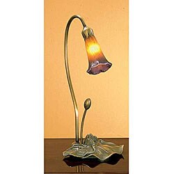 Lily 1-light Amber/ Purple Tiffany-style Lamp