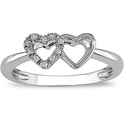10k Gold Diamond Accent Double-heart Ring