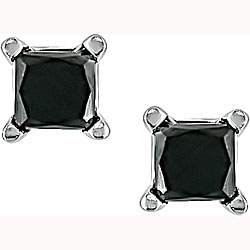 14k Gold 1/2ct TDW Black Diamond Earrings  (Set of 4)