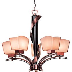 Davos 5 Light Burnished Copper Chandelier