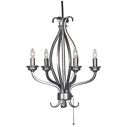 Mini 4-light Pewter Chandelier