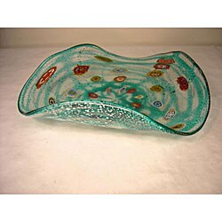 Murano Mouth-blown Glass Seagreen Fruit Bowl