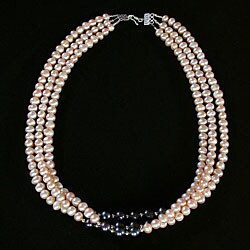 Silver Pearl 3-strand Necklace (Thailand)