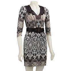 BCBGeneration Duo-print Belted Dress
