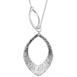Argento Vivo Sterling Silver Textured Drop Necklace