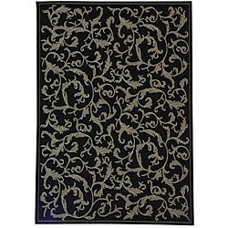 Indoor/ Outdoor Bimini Black/ Sand Rug (2' x 3'7)