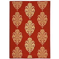 Indoor/ Outdoor St. Martin Red/ Natural Rug (7'10 x 11')