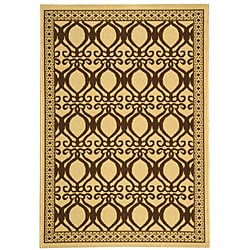 Indoor/ Outdoor Tropics Natural/ Brown Rug (2'7 x 5')