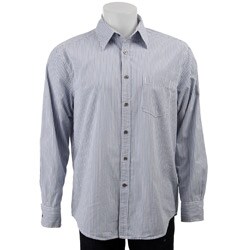 FINAL SALE Reunion Men's Blue Stripe Long-sleeve Shirt