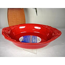 Appolia Red Sunflower 3-quart French Ceramic Baking Dish