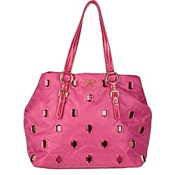 Prada 'Tessuto Pietre' Fuchsia Shoulder Tote