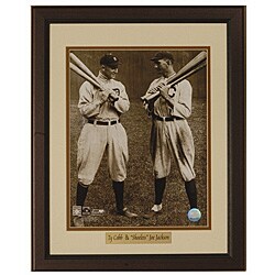 Ty Cobb and Shoeless Joe Jackson Framed Photo