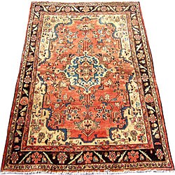 Persian Hamadan Rust/ Brown Rug (4'6 x 6'11)