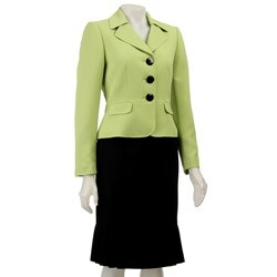 Tahari ASL Women's Lime/ Black Skirt Suit
