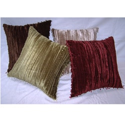 Crushed Velvet Beaded Pillows (Set of 2)