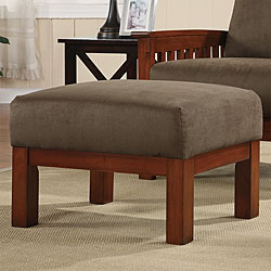 Hills Mission-style Oak and Olive Ottoman
