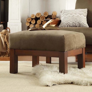 Low Price TRIBECCA HOME Hills Mission-style Oak and Olive Ottoman