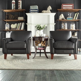 Find Shop TRIBECCA HOME Uptown Modern Dark Brown Faux Leather Accent Chair