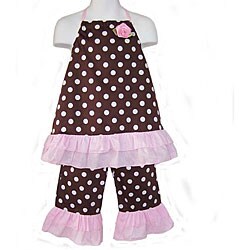 AnnLoren Boutique Girl's Polka Dot Halter Set