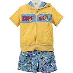 Baby Togs Toddler Boy's Terry Coverup and Swimsuit Set
