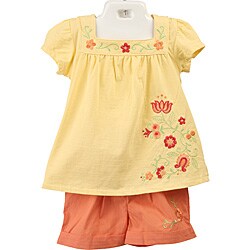 Baby Togs Girl's Embroidered Flower 2-piece Set