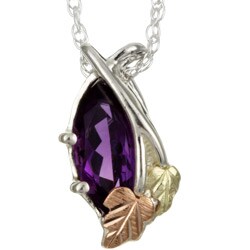 Black Hills Gold on Silver Amethyst Necklace