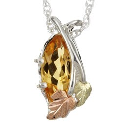 Black Hills Gold on Silver Citrine Necklace