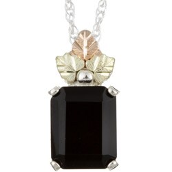 Black Hills Gold on Silver Black Onyx Necklace