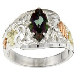 Black Hills Gold on Silver Mystic Fire Topaz Ring