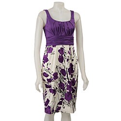 Jones New York Women's Purple Floral Dress