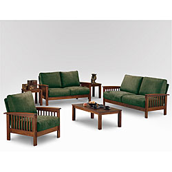 ETHAN HOME Hills Mission Oak Olive Microfiber 4-piece Living Room Set